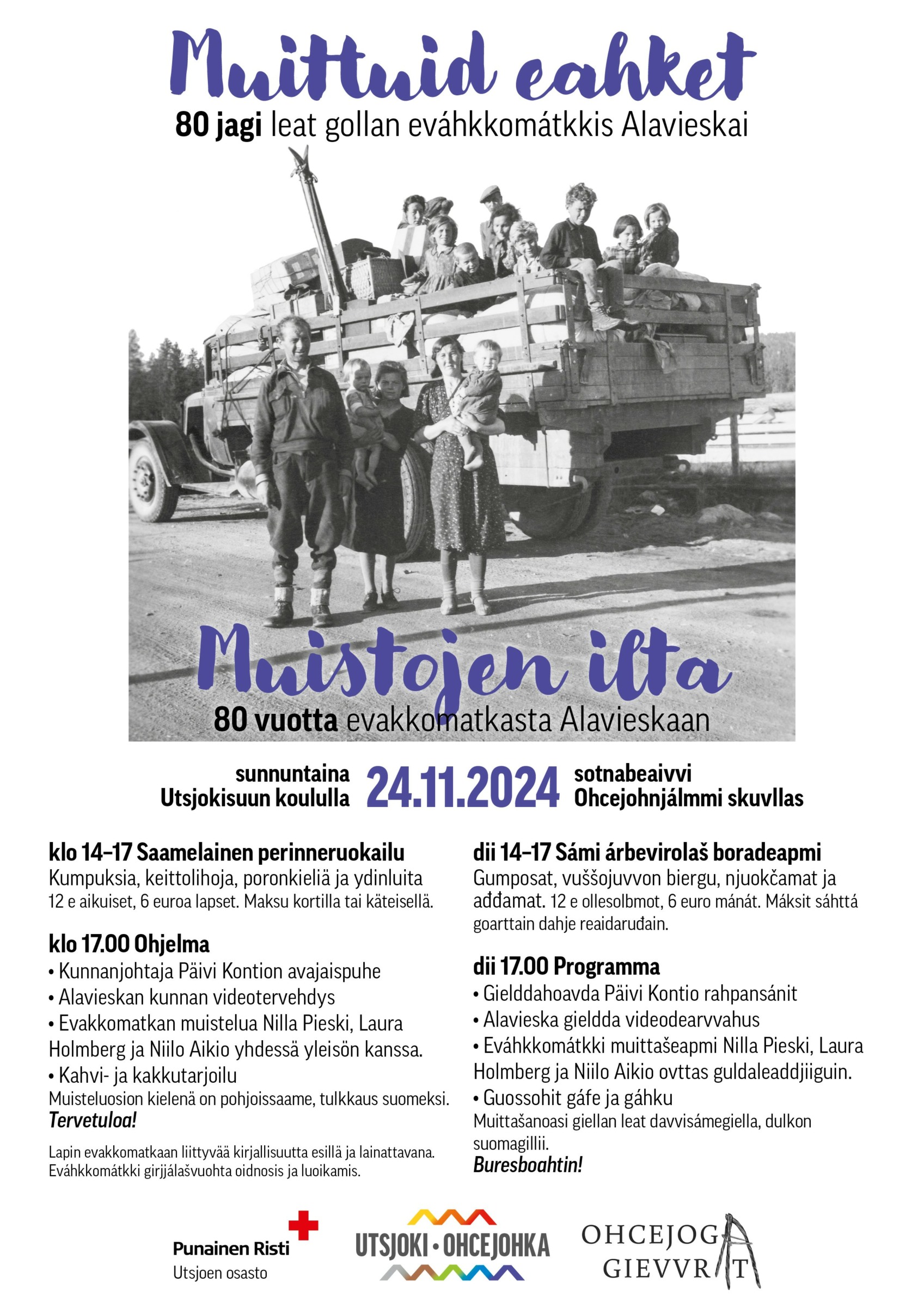 Muistojen ilta - 80 vuotta evakkomatkasta Alavieskaan